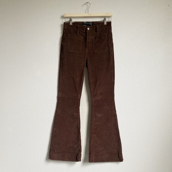 Veronica Beard Sheridan Bell Bottom Flare Corduroy Pants in Brown Size 25 - Picture 6 of 15